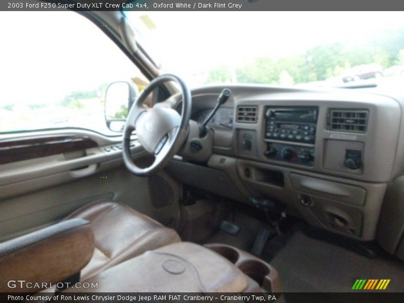 Oxford White / Dark Flint Grey 2003 Ford F250 Super Duty XLT Crew Cab 4x4