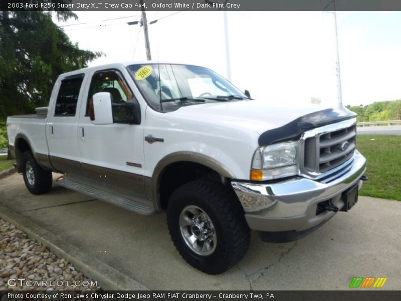 Oxford White / Dark Flint Grey 2003 Ford F250 Super Duty XLT Crew Cab 4x4