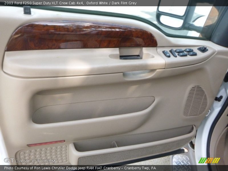 Oxford White / Dark Flint Grey 2003 Ford F250 Super Duty XLT Crew Cab 4x4