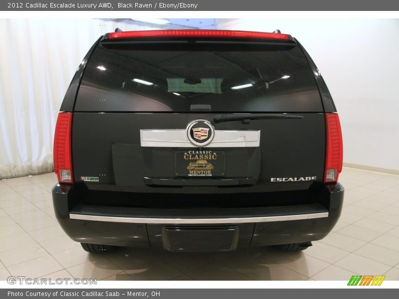 Black Raven / Ebony/Ebony 2012 Cadillac Escalade Luxury AWD