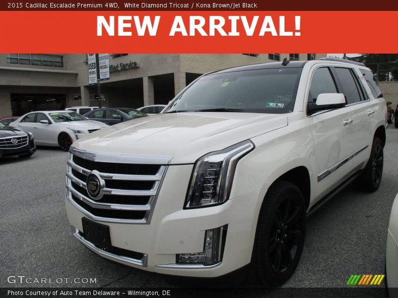 White Diamond Tricoat / Kona Brown/Jet Black 2015 Cadillac Escalade Premium 4WD