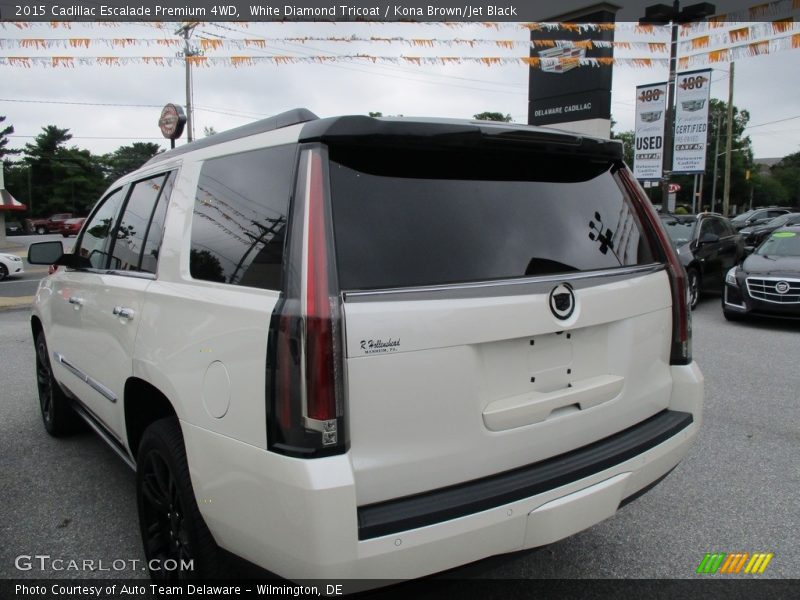 White Diamond Tricoat / Kona Brown/Jet Black 2015 Cadillac Escalade Premium 4WD
