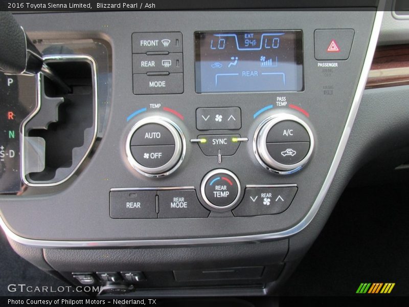 Blizzard Pearl / Ash 2016 Toyota Sienna Limited
