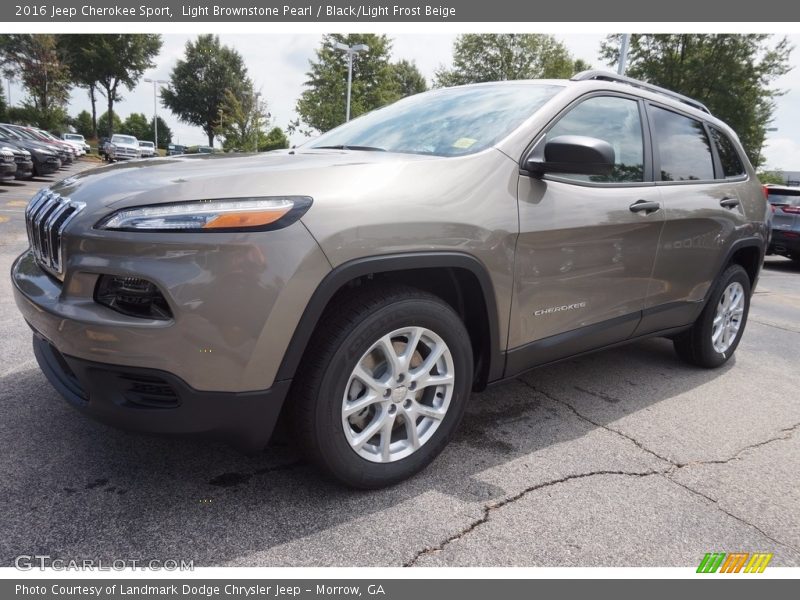 Light Brownstone Pearl / Black/Light Frost Beige 2016 Jeep Cherokee Sport