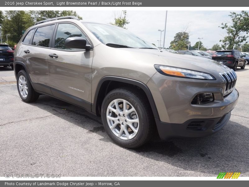 Light Brownstone Pearl / Black/Light Frost Beige 2016 Jeep Cherokee Sport