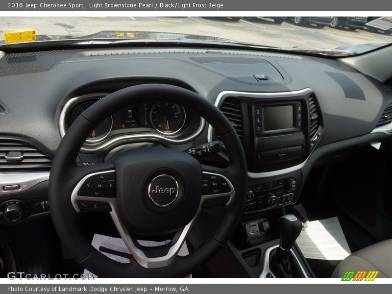 Light Brownstone Pearl / Black/Light Frost Beige 2016 Jeep Cherokee Sport