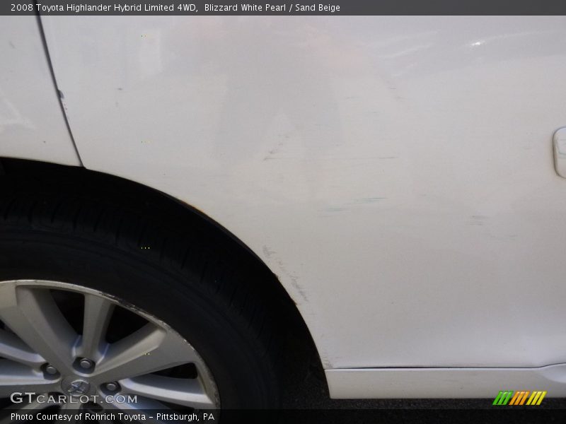 Blizzard White Pearl / Sand Beige 2008 Toyota Highlander Hybrid Limited 4WD