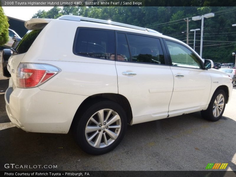 Blizzard White Pearl / Sand Beige 2008 Toyota Highlander Hybrid Limited 4WD