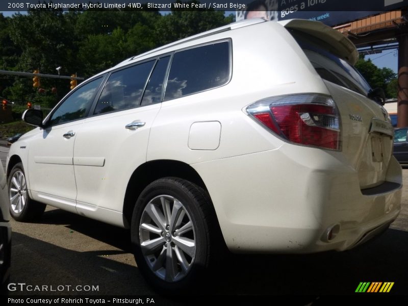 Blizzard White Pearl / Sand Beige 2008 Toyota Highlander Hybrid Limited 4WD