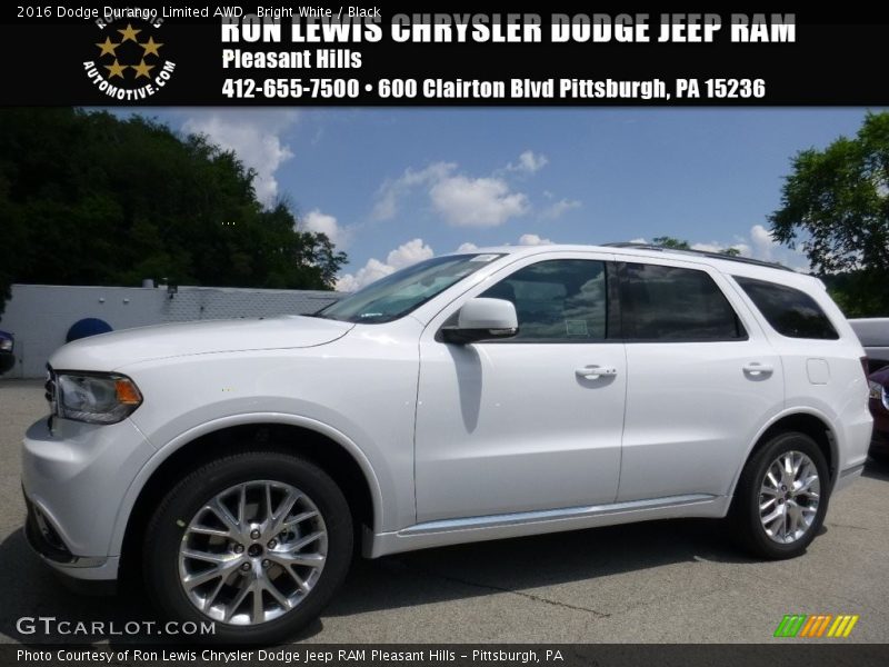 Bright White / Black 2016 Dodge Durango Limited AWD