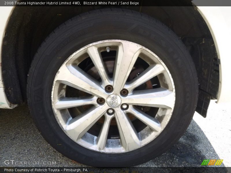 Blizzard White Pearl / Sand Beige 2008 Toyota Highlander Hybrid Limited 4WD