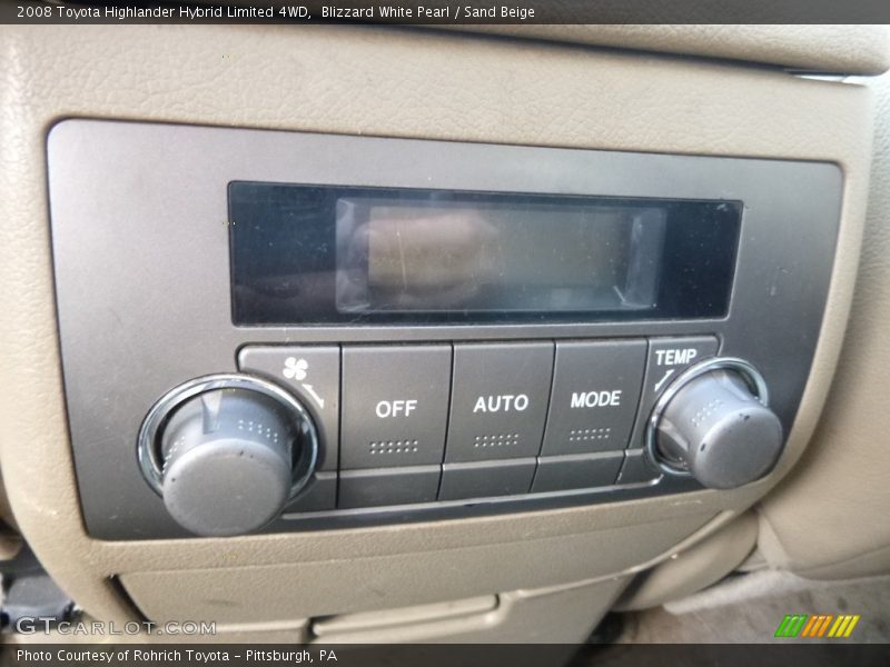 Blizzard White Pearl / Sand Beige 2008 Toyota Highlander Hybrid Limited 4WD