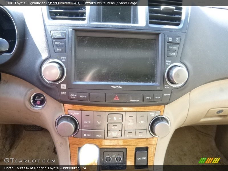Blizzard White Pearl / Sand Beige 2008 Toyota Highlander Hybrid Limited 4WD