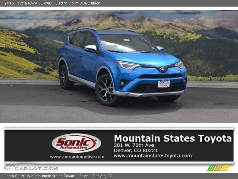 Electric Storm Blue / Black 2016 Toyota RAV4 SE AWD