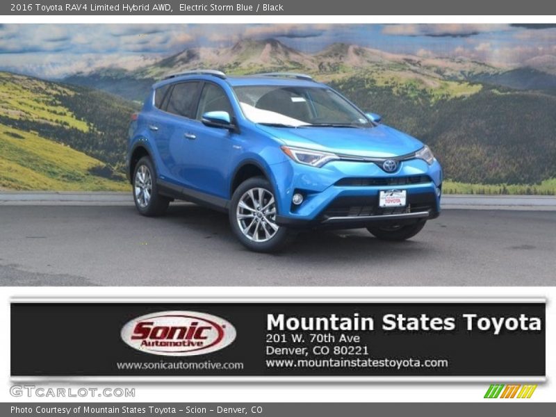 Electric Storm Blue / Black 2016 Toyota RAV4 Limited Hybrid AWD