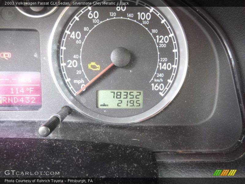 Silverstone Grey Metallic / Black 2003 Volkswagen Passat GLX Sedan