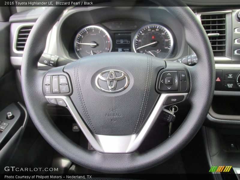 Blizzard Pearl / Black 2016 Toyota Highlander LE