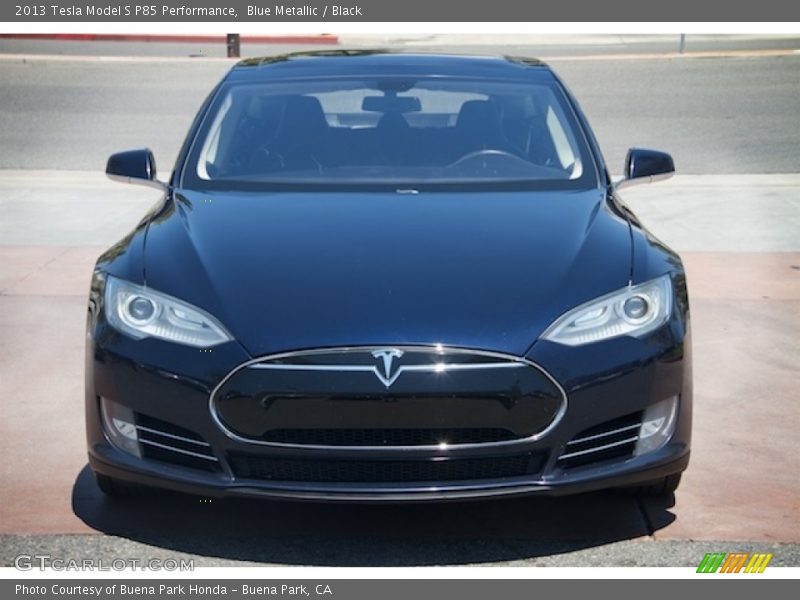 Blue Metallic / Black 2013 Tesla Model S P85 Performance