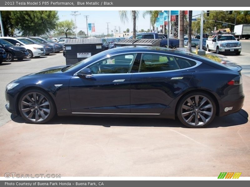 Blue Metallic / Black 2013 Tesla Model S P85 Performance