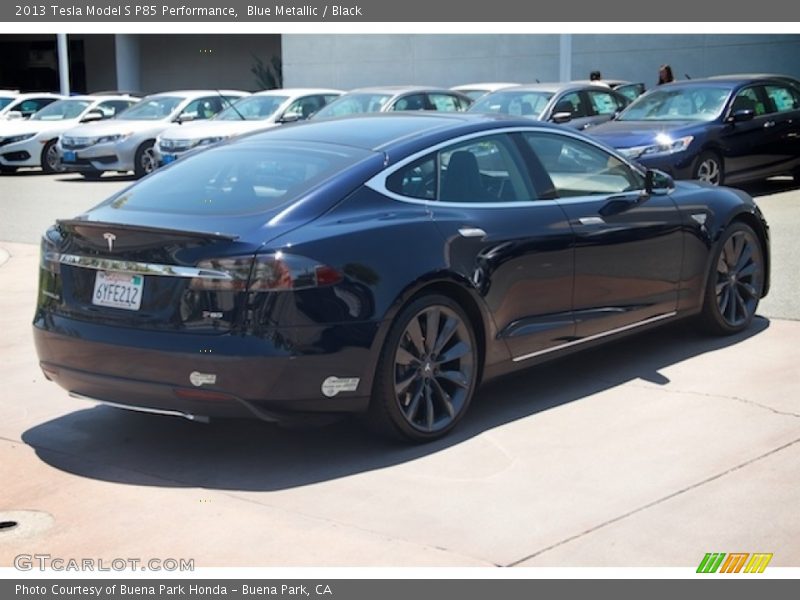 Blue Metallic / Black 2013 Tesla Model S P85 Performance
