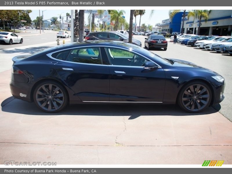 Blue Metallic / Black 2013 Tesla Model S P85 Performance