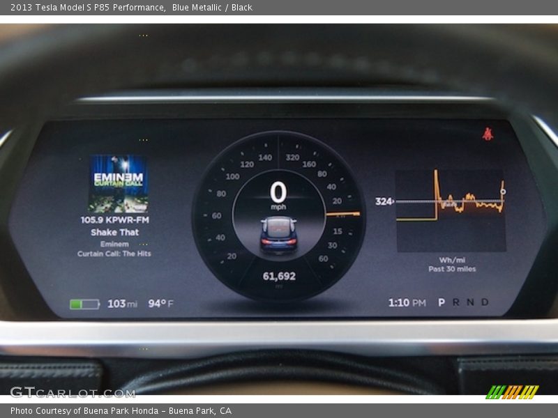 Blue Metallic / Black 2013 Tesla Model S P85 Performance