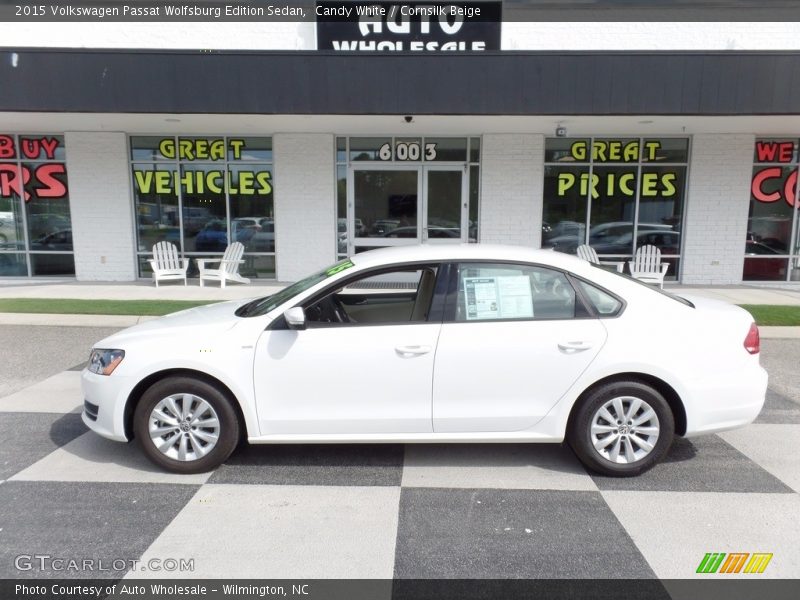 Candy White / Cornsilk Beige 2015 Volkswagen Passat Wolfsburg Edition Sedan