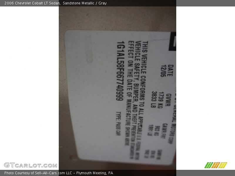 Sandstone Metallic / Gray 2006 Chevrolet Cobalt LT Sedan