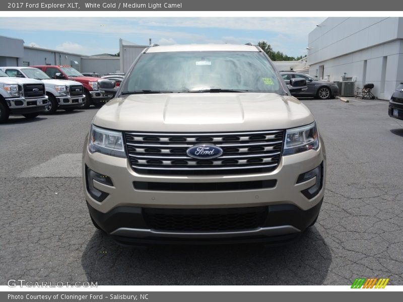 White Gold / Medium Light Camel 2017 Ford Explorer XLT