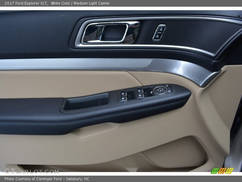White Gold / Medium Light Camel 2017 Ford Explorer XLT