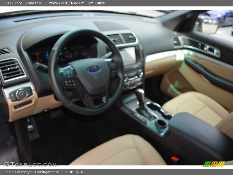 White Gold / Medium Light Camel 2017 Ford Explorer XLT