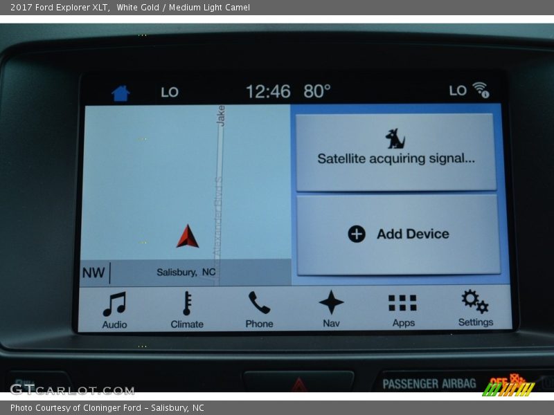 White Gold / Medium Light Camel 2017 Ford Explorer XLT