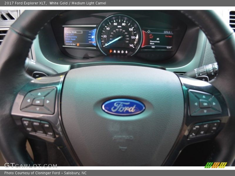 White Gold / Medium Light Camel 2017 Ford Explorer XLT