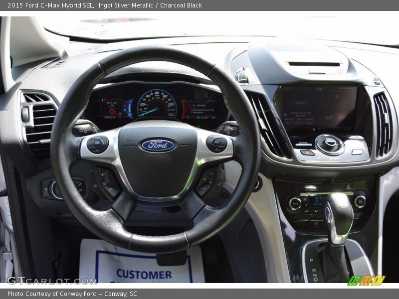 Ingot Silver Metallic / Charcoal Black 2015 Ford C-Max Hybrid SEL