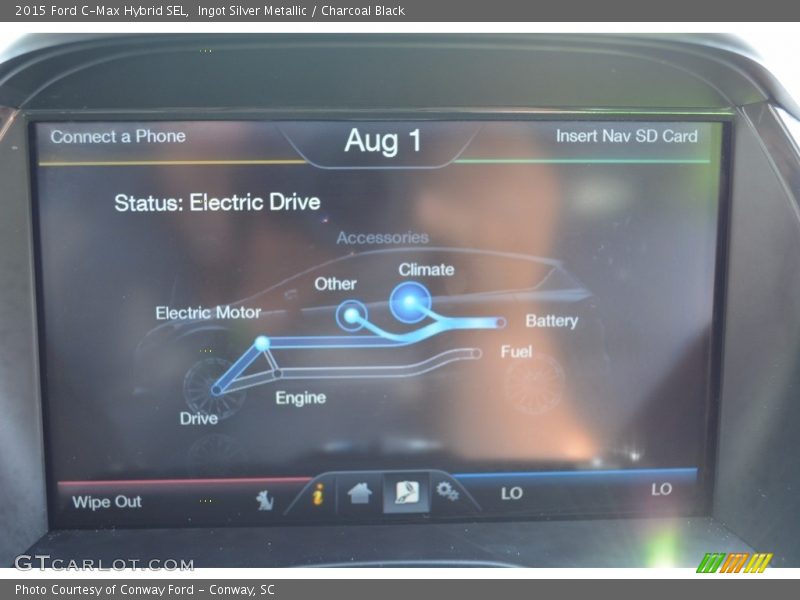 Ingot Silver Metallic / Charcoal Black 2015 Ford C-Max Hybrid SEL