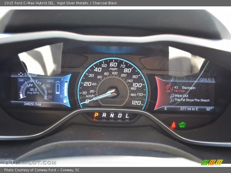 Ingot Silver Metallic / Charcoal Black 2015 Ford C-Max Hybrid SEL