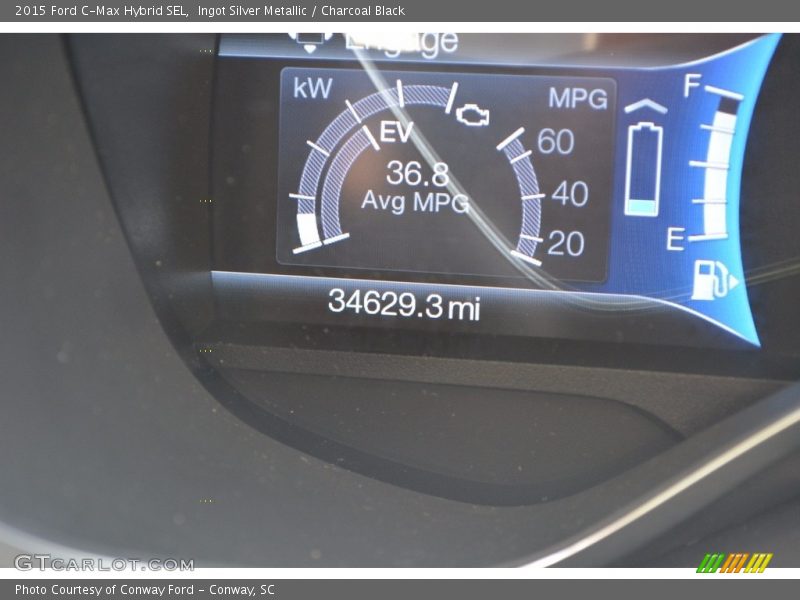 Ingot Silver Metallic / Charcoal Black 2015 Ford C-Max Hybrid SEL