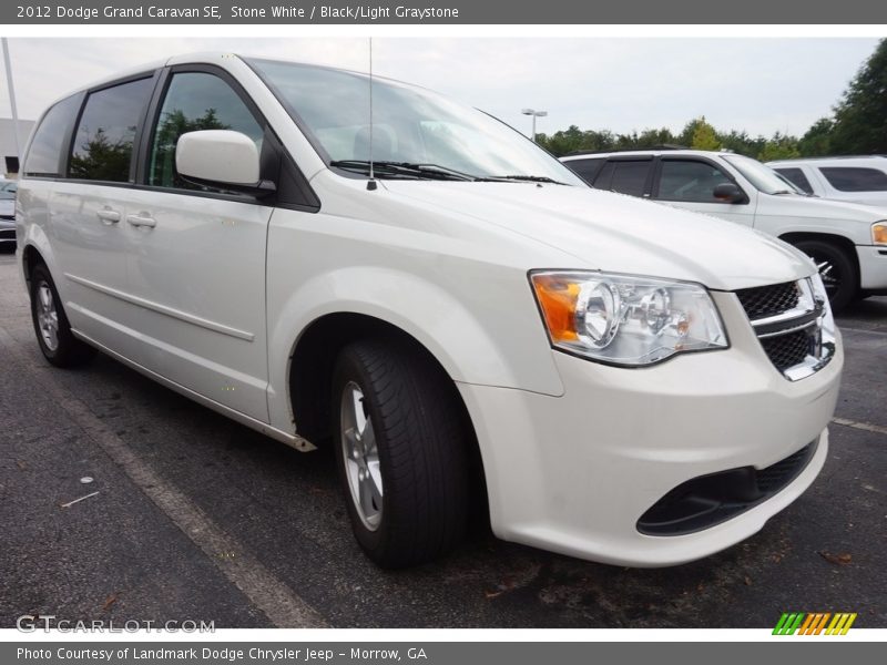 Stone White / Black/Light Graystone 2012 Dodge Grand Caravan SE