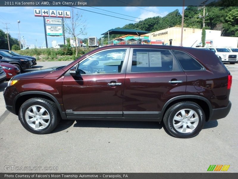 Dark Cherry / Beige 2011 Kia Sorento LX AWD