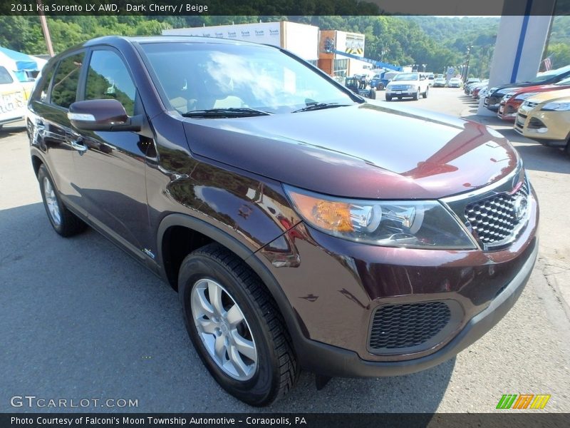 Dark Cherry / Beige 2011 Kia Sorento LX AWD