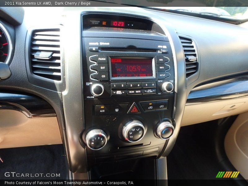 Dark Cherry / Beige 2011 Kia Sorento LX AWD