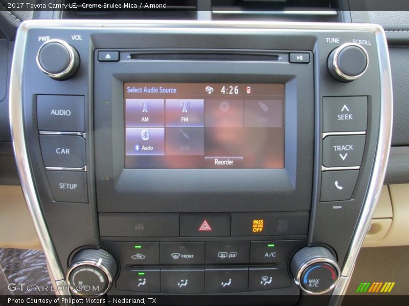 Controls of 2017 Camry LE