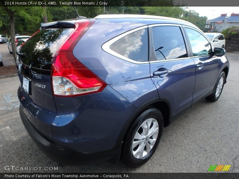 Twilight Blue Metallic / Gray 2014 Honda CR-V EX-L AWD