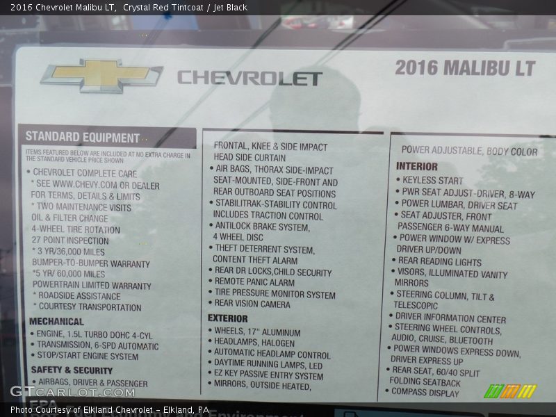 Crystal Red Tintcoat / Jet Black 2016 Chevrolet Malibu LT