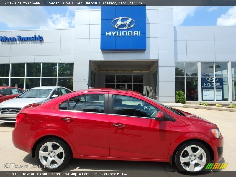 Crystal Red Tintcoat / Jet Black/Dark Titanium 2012 Chevrolet Sonic LTZ Sedan