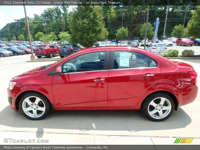 Crystal Red Tintcoat / Jet Black/Dark Titanium 2012 Chevrolet Sonic LTZ Sedan
