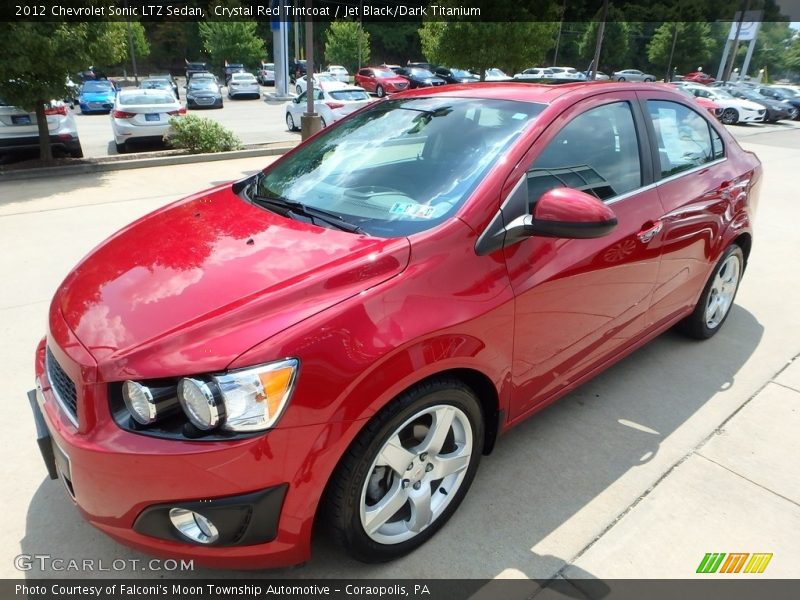Crystal Red Tintcoat / Jet Black/Dark Titanium 2012 Chevrolet Sonic LTZ Sedan
