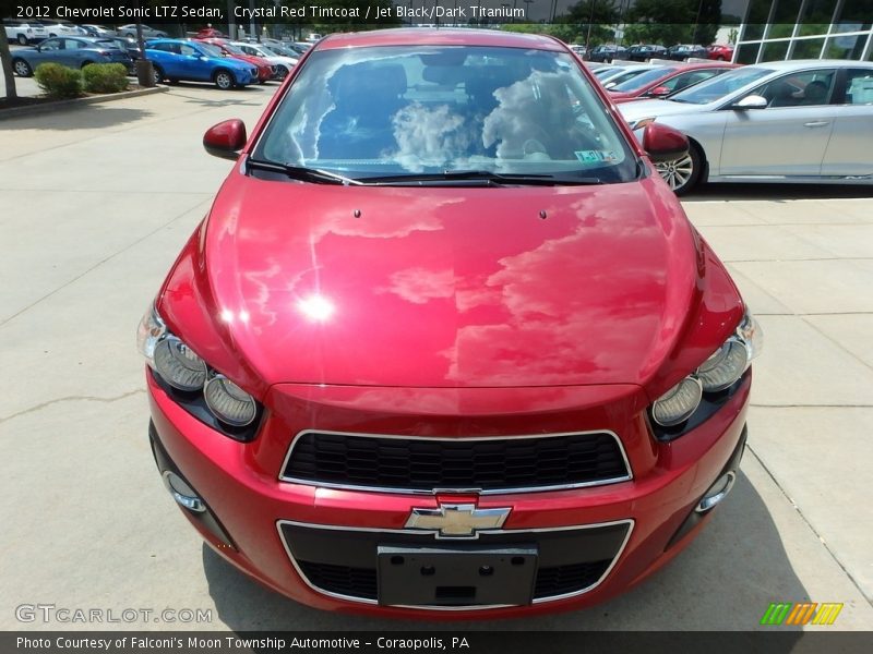 Crystal Red Tintcoat / Jet Black/Dark Titanium 2012 Chevrolet Sonic LTZ Sedan