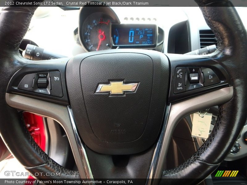 Crystal Red Tintcoat / Jet Black/Dark Titanium 2012 Chevrolet Sonic LTZ Sedan