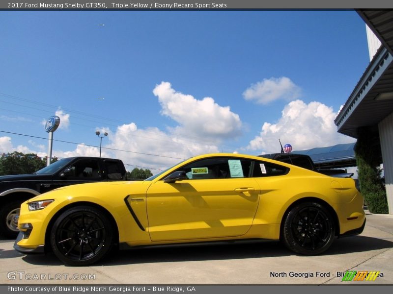 Triple Yellow / Ebony Recaro Sport Seats 2017 Ford Mustang Shelby GT350